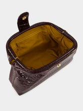 Paula Mavie Bordeaux Croco Leather Clutch with Closure