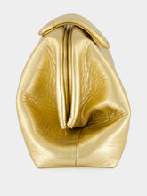 Paula Mavie Gold Leather Clutch with Closure