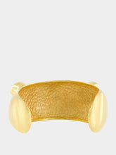 Mazus Gold Stone Embellished Slim Cuff