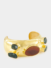 Paula Mazus Gold Stone Embellished Slim Cuff