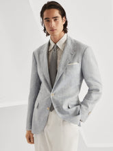 Brunello Cucinelli Cosmos Grey Délavé Linen Deconstructed Blazer