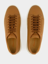 Santoni Light Brown Tumbled Leather Sneakers
