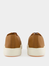 Santoni Light Brown Tumbled Leather Sneakers