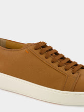 Santoni Light Brown Tumbled Leather Sneakers