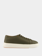 Green Tumbled Leather Sneakers