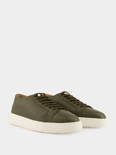 Santoni Green Tumbled Leather Sneakers