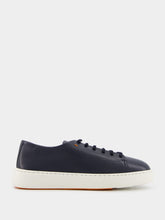 Santoni Blue Leather Sneakers
