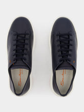 Santoni Blue Leather Sneakers