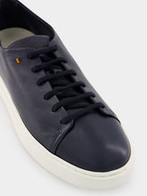Santoni Blue Leather Sneakers