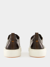 Santoni Dark Brown Ultra-Touch Leather Slip-On Sneakers