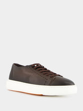 Santoni Brown Sneakers L-Top Clean Row Leather