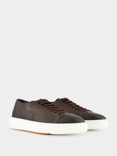 Santoni Brown Sneakers L-Top Clean Row Leather