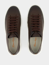 Santoni Brown Sneakers L-Top Clean Row Leather
