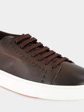 Santoni Brown Sneakers L-Top Clean Row Leather