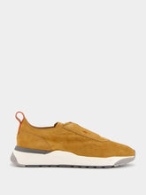 Santoni Gold Brown Suede Sneakers