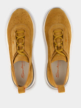 Santoni Gold Brown Suede Sneakers