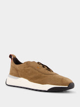 Santoni Dark Brown Suede Sneakers