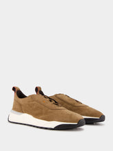 Santoni Dark Brown Suede Sneakers