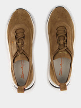 Santoni Dark Brown Suede Sneakers