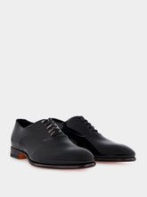 Santoni Black Patent Leather Oxford Shoes