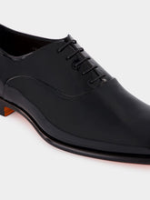 Santoni Black Patent Leather Oxford Shoes