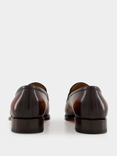 Santoni Dark Brown Leather Penny Loafer