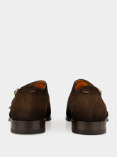 Santoni Brown Axel B Suede Double Monk Shoes