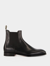 Santoni Black Leather Chelsea Boots