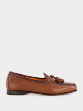 Santoni Brown Leather Loafer with Tassel