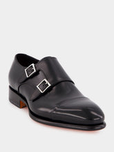 Santoni Leather Double-Buckle Shoes