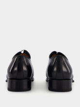 Santoni Polished Black Leather Oxford Shoes