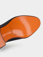 Santoni Polished Black Leather Oxford Shoes