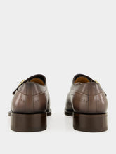 Santoni Brown Leather Double-Buckle Brogue Shoe