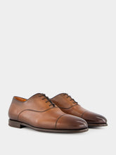 Santoni Brown Polished Leather Shoes