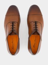 Santoni Brown Polished Leather Shoes