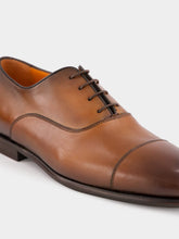 Santoni Brown Polished Leather Shoes