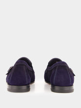 Santoni Dark Blue Dong Suede Formal Loafers