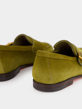 Santoni Olive Suede Monk Strap Loafers