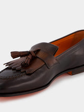 Santoni Tassel Detail Leather Loafers