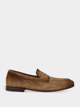 Santoni Light Brown Suede Carlo Loafers