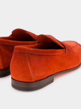 Santoni Red Suede Carlo Loafers