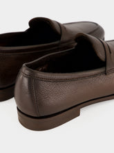 Santoni Brown Carlo Leather Penny Loafers