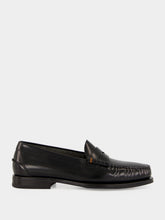 Santoni Black Quentin Leather Loafers