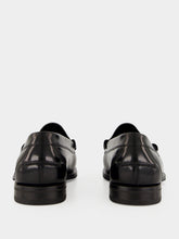 Santoni Black Quentin Leather Loafers