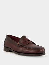 Santoni Bordeaux Quentin Leather Loafers