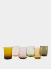 Bitossi Set of 6 Amber and Pink Mixed Shape Tumblers