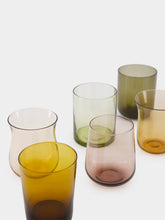 Bitossi Set of 6 Amber and Pink Mixed Shape Tumblers