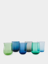 Bitossi Set of 6 Blue and Green Mixed Shape Tumblers