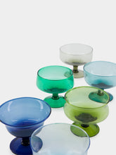 Bitossi Set of 6 Blue and Green Small Cups Mixed Shapes