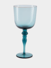 Bitossi Set 6 Goblets Texture Blue and Green Nuances
